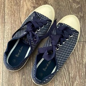 Boden 38 Blue with White Polka-Dots Gym Shoe